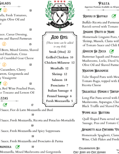 DINNER MENU AUTUMN 2025