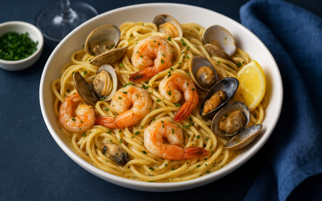 Seafood Pasta With White Wine Sauce: Restaurant-Quality